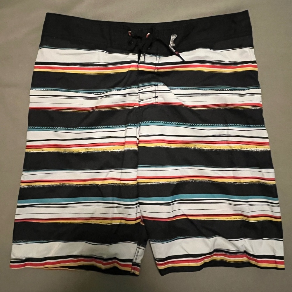 Mambo Australia Men's M Board Shorts Stripe Swim Trunks Mesh Lined